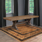 Pascaline - Dining Table - Gray Fabric, Rustic Brown & Oak