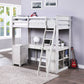 Ambar - Twin Loft Bed With Desk & Bookcase & Chest - Light Gray