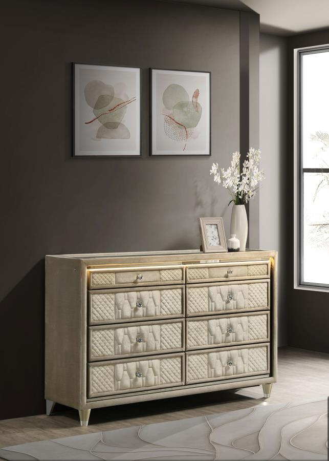 Lorient - 8-Drawer LED Bedroom Dresser Cabinet