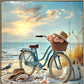 "Seaside Journey" Gloss Canvas In Frame - Blue / Beige / Brown