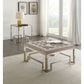 Damien - Cocktail Ottoman - Beige Fabric & Champagne