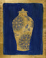 Framed Small - Sapphire And Gold Urn II By Tava Studios - Blue