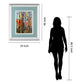 Eclectic Forest By Rebecca Meyers - Mirror Framed Print Wall Art - Light Blue