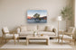 Solitary Dawn Reflection - 40" x 60" Framed Wall Art - Blue