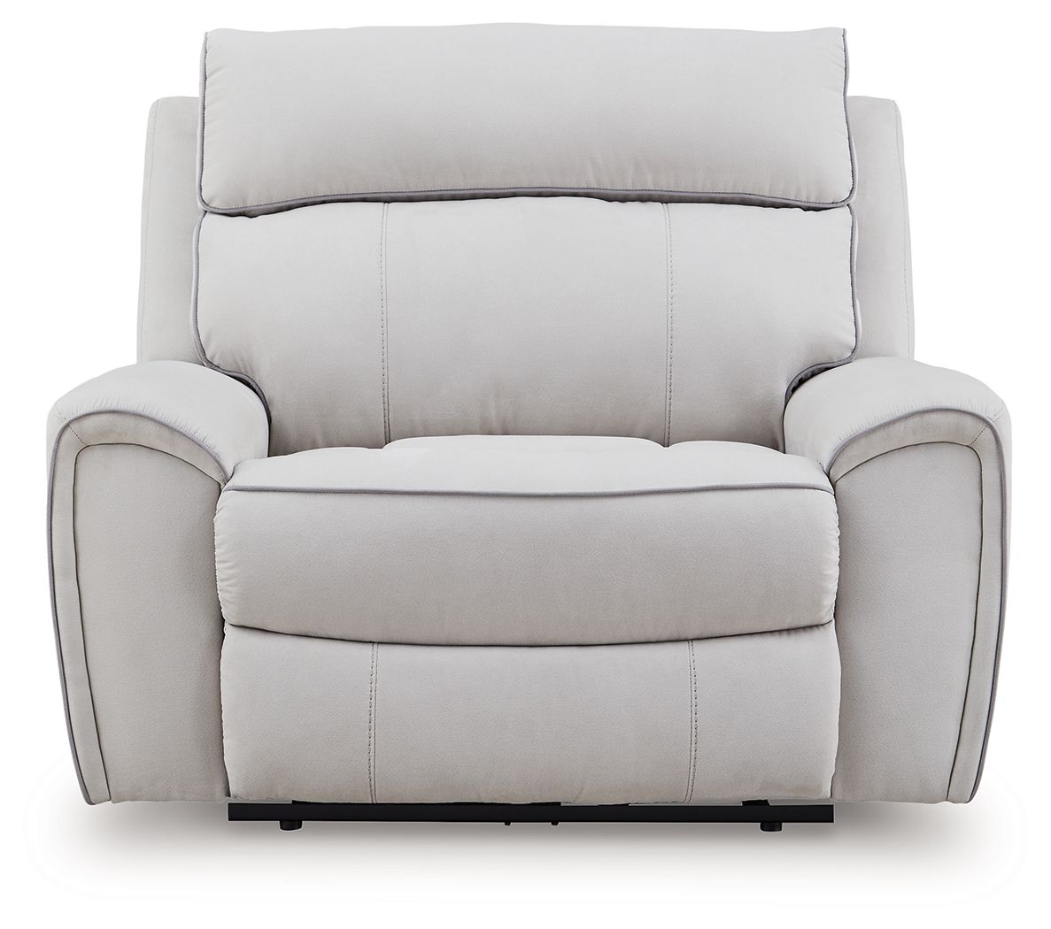Social Pointe - Power Recliner / Adjustable Headrest - Pearl / Ash