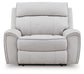 Social Pointe - Power Recliner / Adjustable Headrest - Pearl / Ash