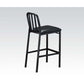 Jodie - Bar Chair Set of 2) - Black Synthetic Leather & Antique Black