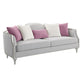 Kasa - Sofa With 5 Pillows - Beige Linen & Champagne