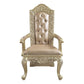 Vatican - Arm Chair Set of 2) - Synthetic Leather & Champagne Silver