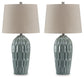Hadbury - Ceramic Table Lamp (Set of 2) - Pale Blue / Teal