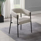 Jirina - Chenille Arm Chair Set of 2) - Beige & Black