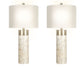 "Luminous Shell" Shell And Metal Table Lamp (Set of 2) - Natural Shell / Soft Gold / Beige