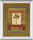 Cclassic Palm Il By Rebecca Burton - Mirror Framed Print Wall Art - Light Brown