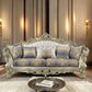 Gorsedd - Sofa With 5 Pillows - Fabric & Golden Ivory