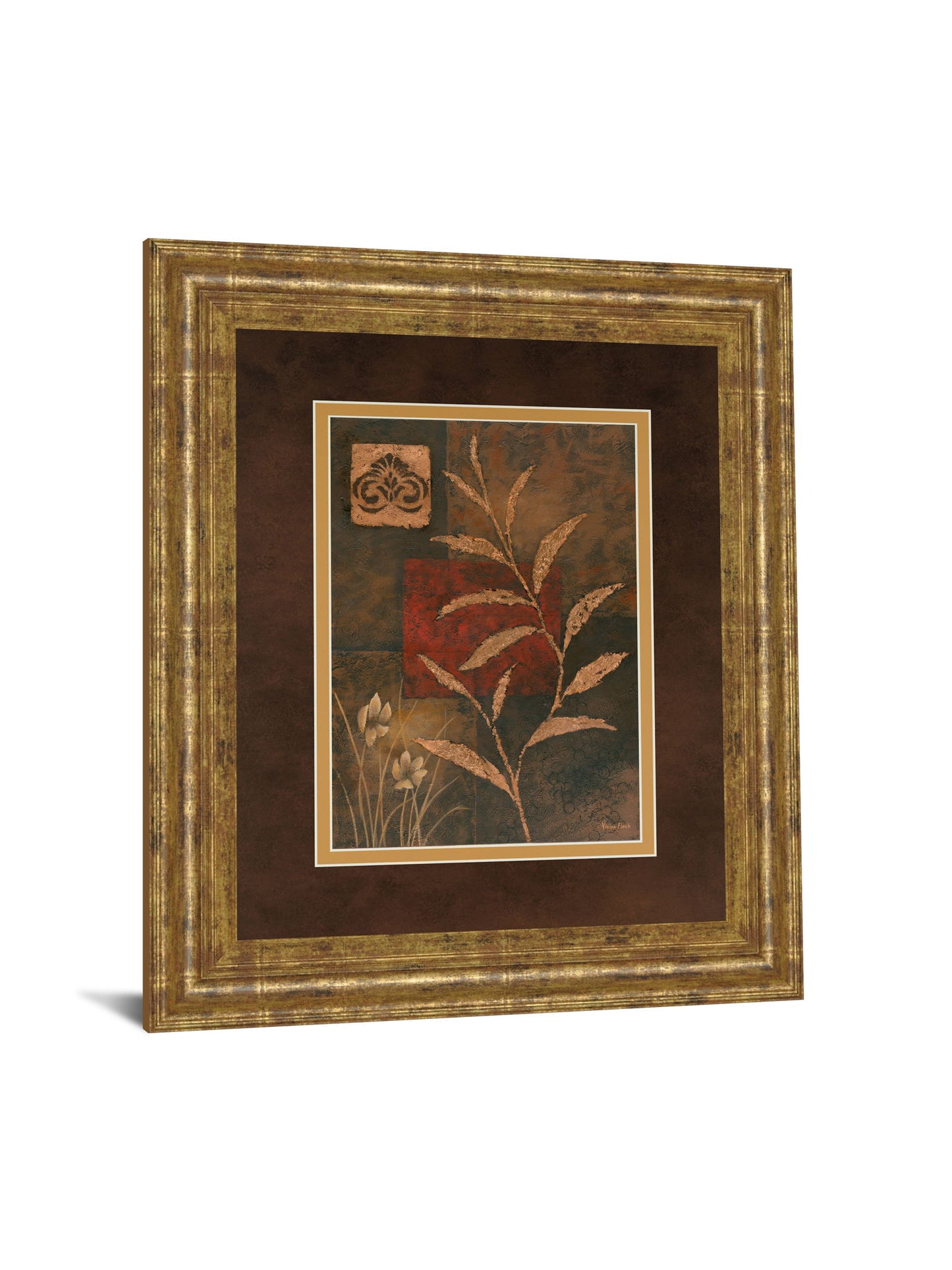 Copper Rhythm Il By Vivian Flasch - Framed Print Wall Art - Light Brown