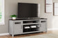 Darborn - XL TV Stand W/Fireplace Option - Gray / Brown