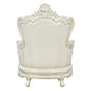 Adara - Chair With 2 Pillows - Pearl White Synthetic Leather & Antique White