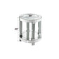 Noralie - 20" Round End Table - Mirrored & Faux Diamonds