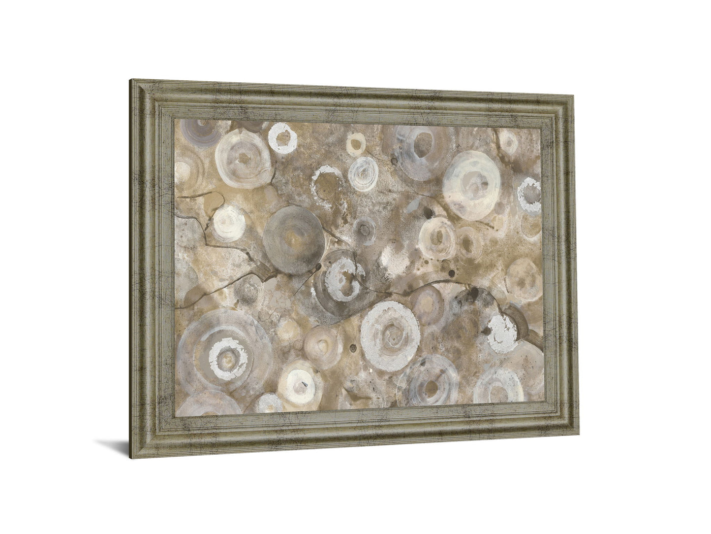 Mist Swirl Fusion - 28" x 34" Framed Wall Art - Beige