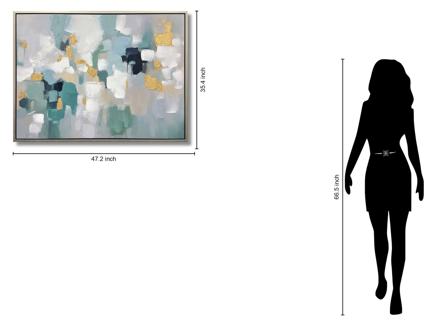 Golden Mist Mosaic - 35" x 47" Framed Wall Art - Blue