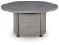Half Moon Beach - Round Fire Pit Table - Gray