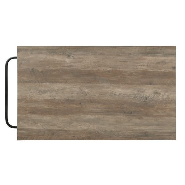 Macaria - 33" Kitchen Island - Rustic Oak & Black