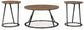 Cassbryn - Occasional Table Set (Set of 3) - Brown / Black
