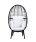 Penelope - Patio Lounge Chair - Light Gray Fabric & Black