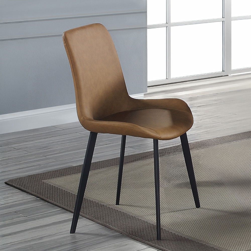 Abiram - Side Chair (Set of 2) - Brown Synthetic Leather