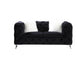 Phifina - Loveseat With 2 Pillows - Black Velvet