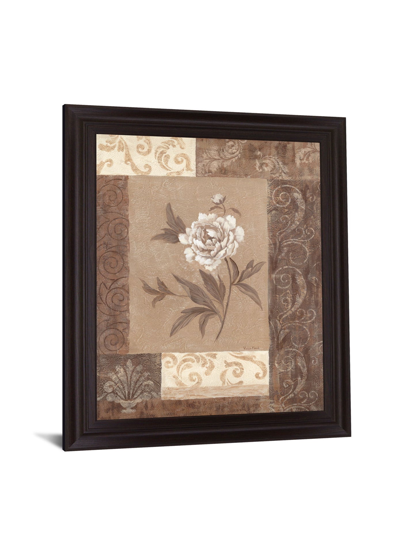 Sepia Blossom - 28" x 34" Framed Wall Art - Beige