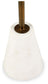 Caramont - Accent Table with White Base - Black / White / Gold Finish