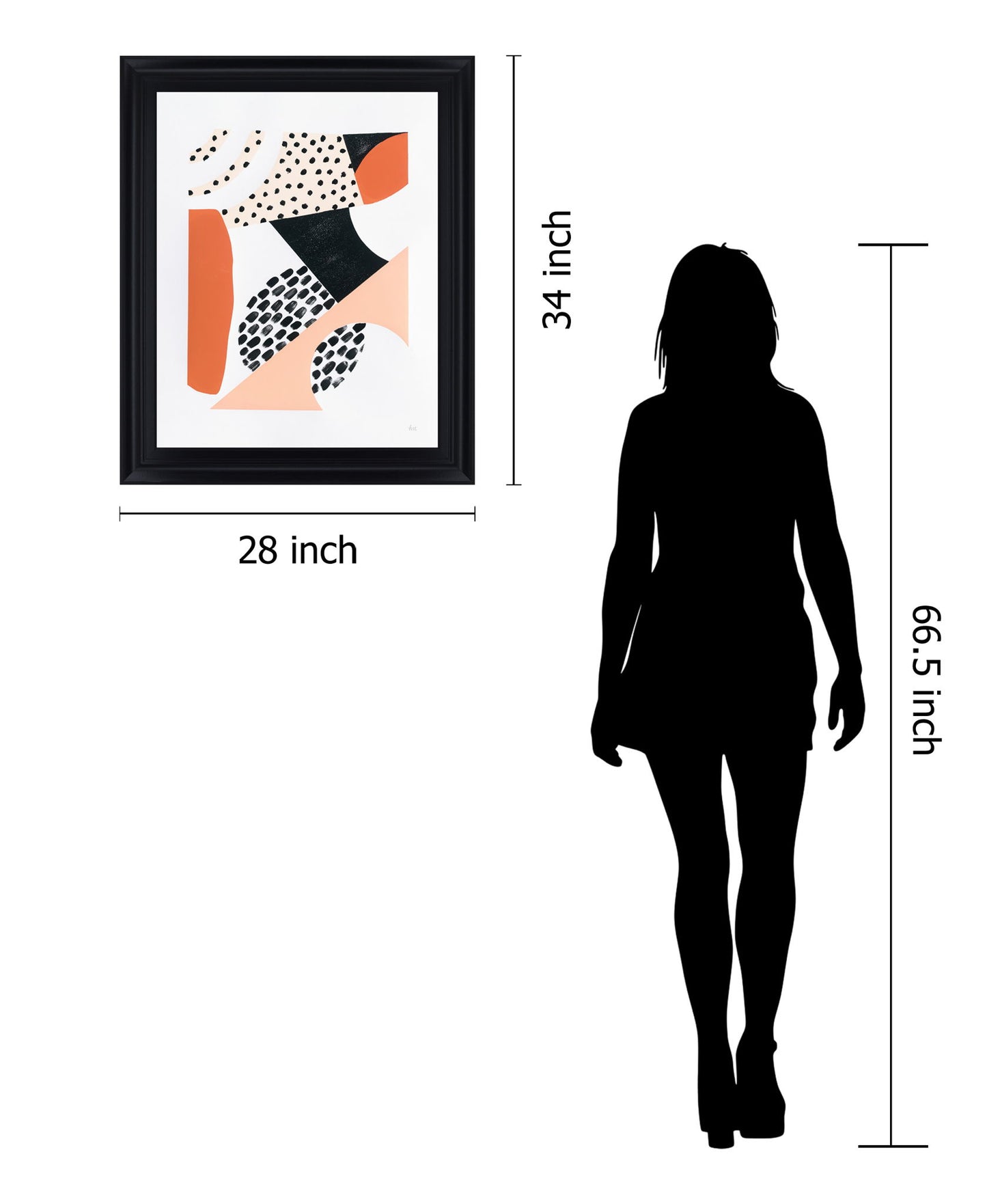 Terracotta Motion - 28" x 34" Framed Wall Art - Orange