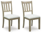 Calmoro - Dining Upholstered Side Chair (Set of 2) - Off White / Gray