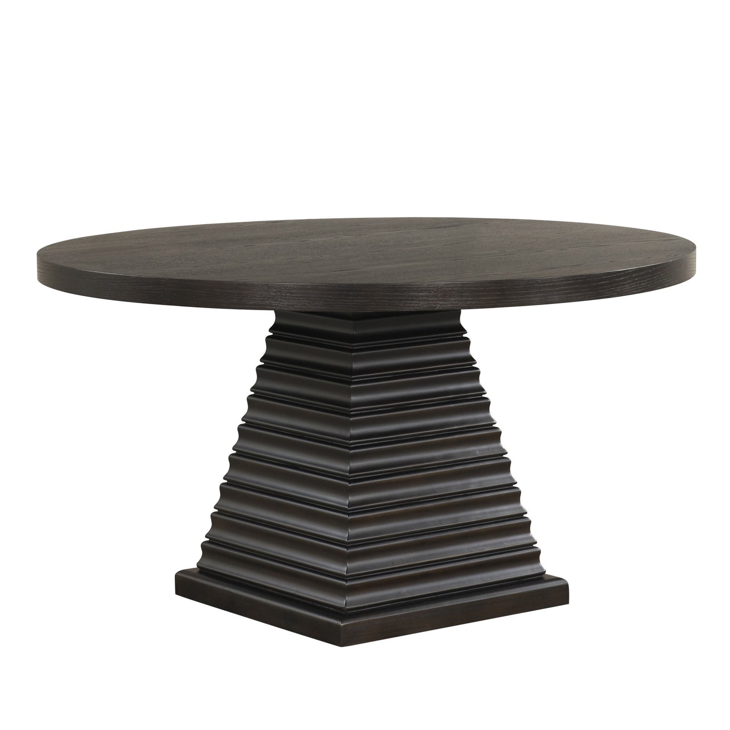 Plateau - Round Table Pedestal Base Top - Rustic Espresso