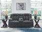 Observation - Double Reclining Power Loveseat With Console - Steel