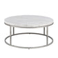 Zaidee - Coffee Table With Marble - Marble Top & Nickel