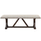Pascaline - Bench - Gray Fabric, Rustic Brown & Oak