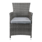 Tashelle - 3 Piece Patio Bistro Set - Gray Fabric & Gray Wicker