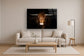Tempered Glass With Foil Highland Cow on Black - Dark Brown