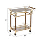 Helmut - Serving Cart - Clear Glass & Gold Plated