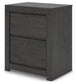 Fraluna - Two Drawer Night Stand - Charcoal