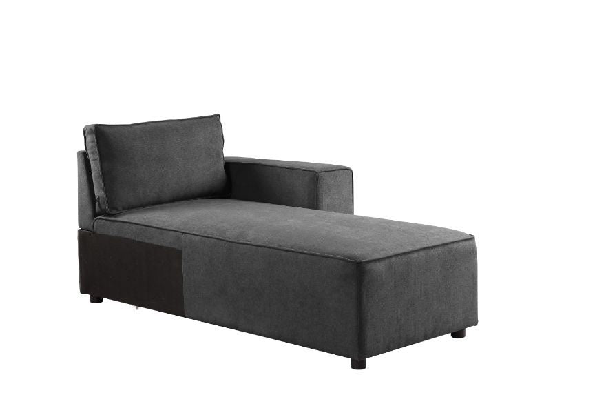 Silvester - Modular Chaise With 2 Pillows - Gray Fabric