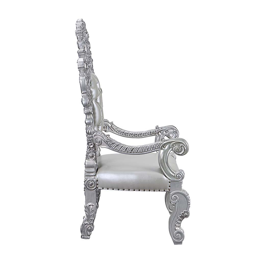 Valkyrie - Arm Chair Set of 2) - Synthetic Leather & Antique Platinum