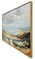 Wildflower Valley Hand-Embellished Canvas In Frame - Light Natural Wood / Blue-Gray