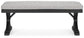 Beachcroft - Bench With Cushion - Black / Light Gray