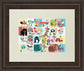 Animal Abc By Julian Phillips - Framed Print Wall Art - Beige