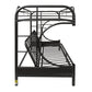 Eclipse - Twin Long/Queen Futon Bunk Bed - Black