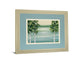 Quiet Lake By Rita Vindeszia - Framed Print Wall Art - Light Blue