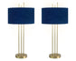 "Velvet Radiance" Metal Table Lamp (Set of 2) - Plated Gold Fiish